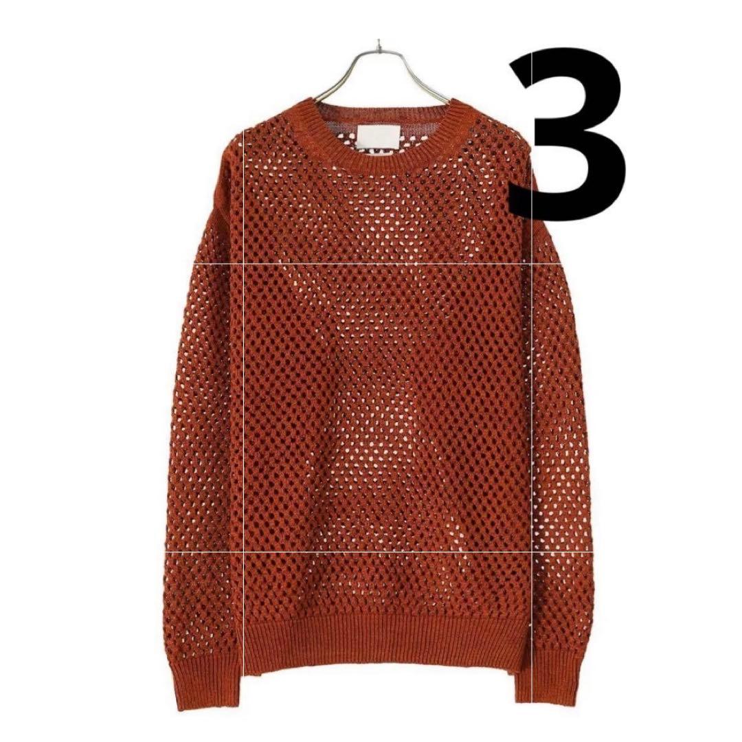 【最終値下げ】22SS YOKE MESHED KNIT CREWNECK