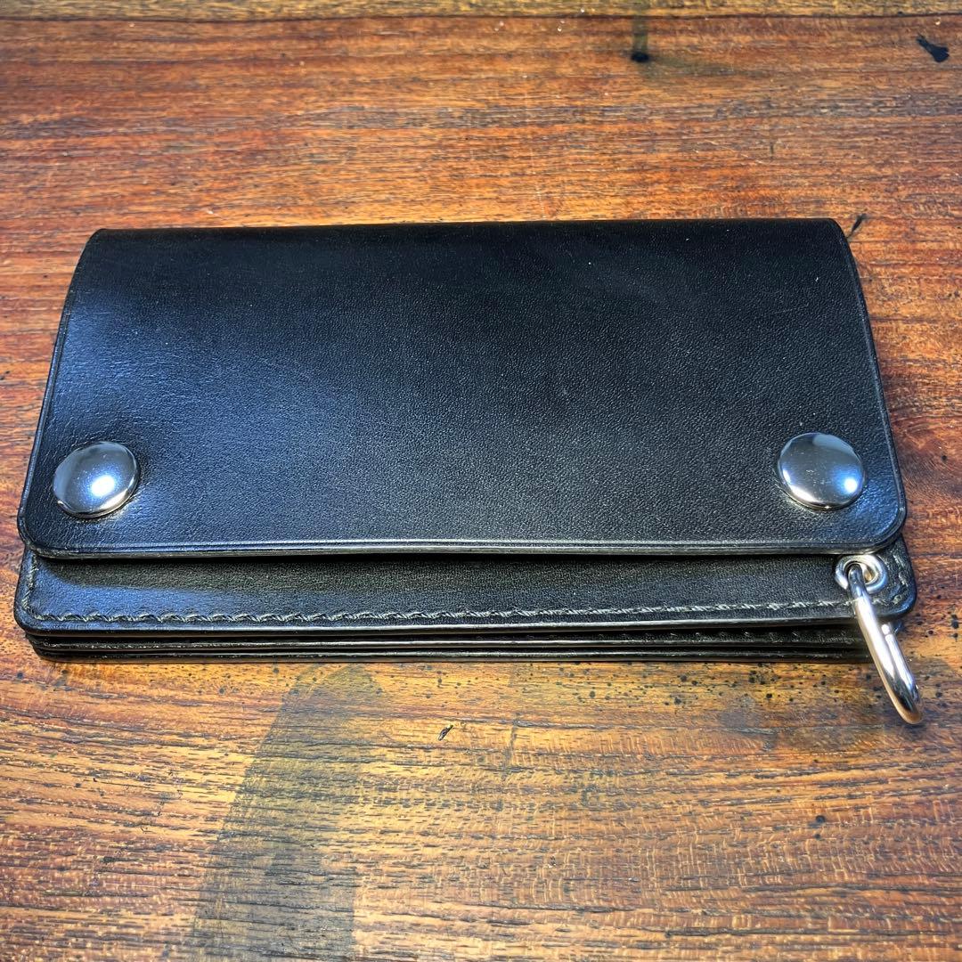 k@2様オーダー品 ミドルトラッカーウォレット　ブラック　国産本革