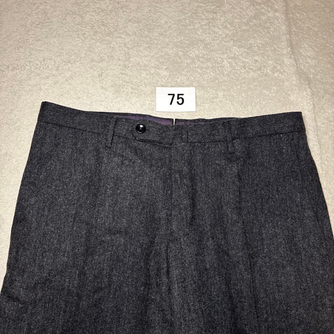 75 未使用　インコテックス　スラックス　グレー　ツイード　46