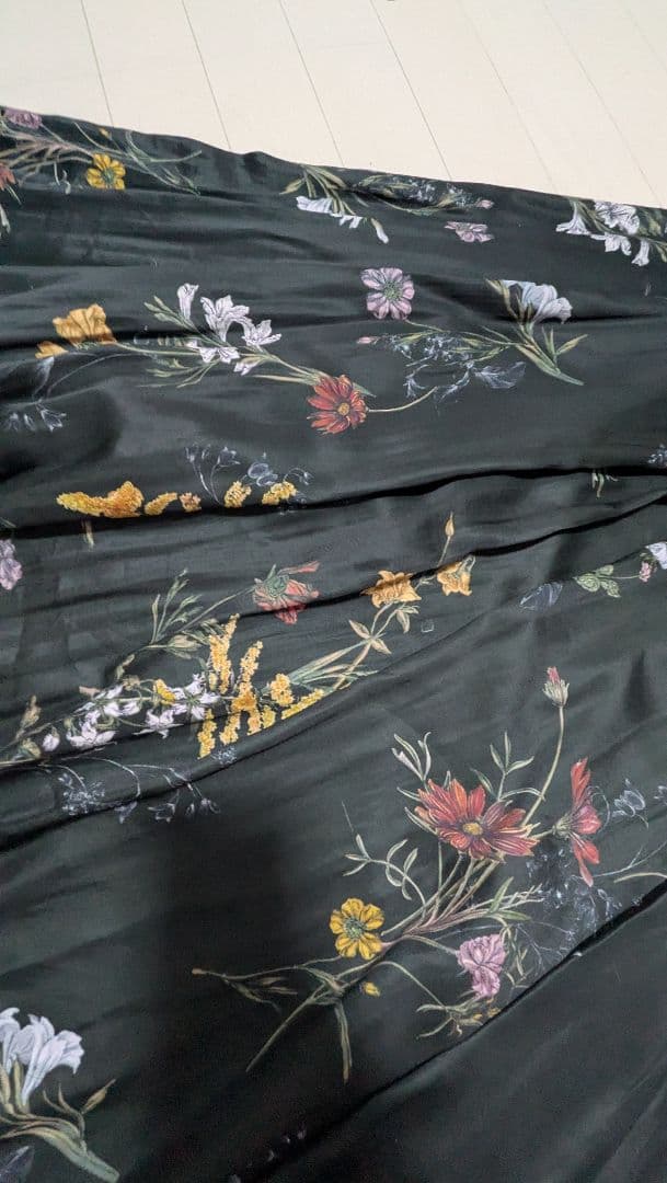 FRAY.ID ボタニカルプリントキャミソールワンピース ブラック