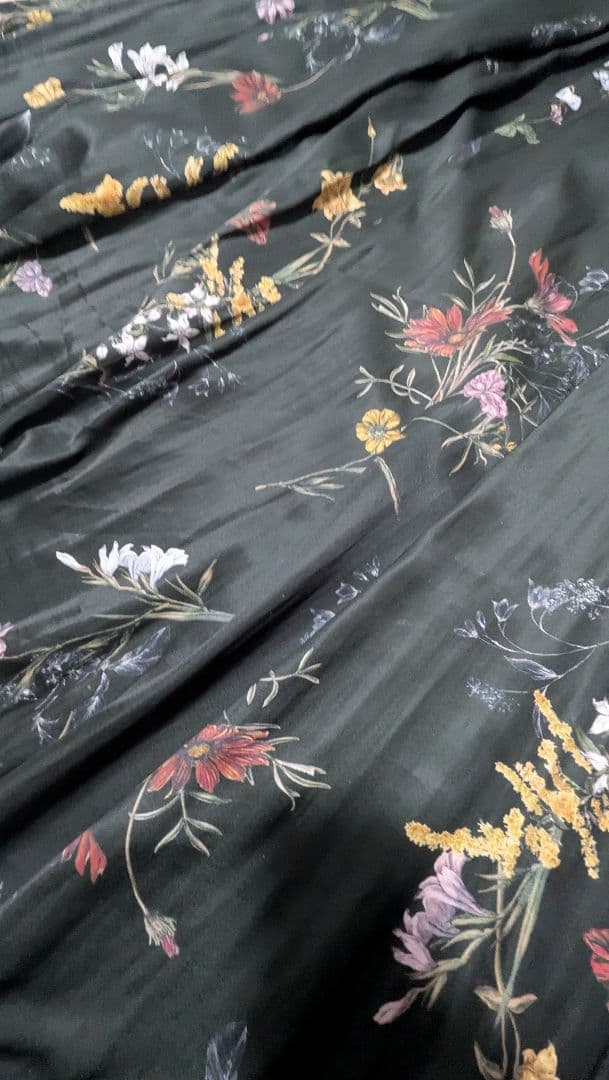 FRAY.ID ボタニカルプリントキャミソールワンピース ブラック