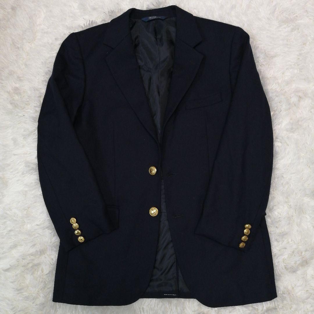 【未使用品】ポロバイラルフローレン 紺ブレ ウールジャケット 金ボタン ネイビー