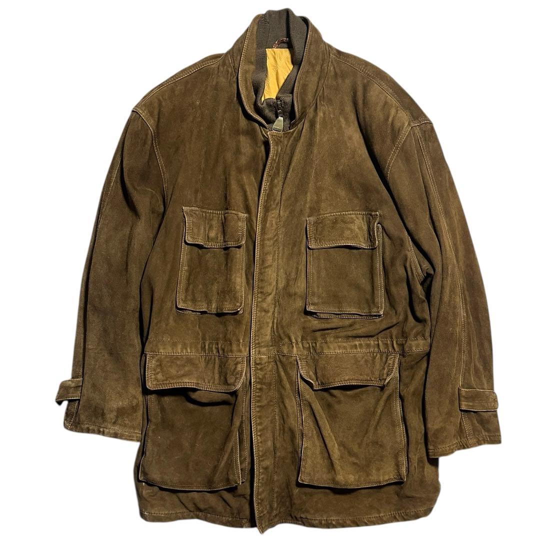 80s HUGO BOSS スエード レザージャケット 中綿 ヒューゴボス