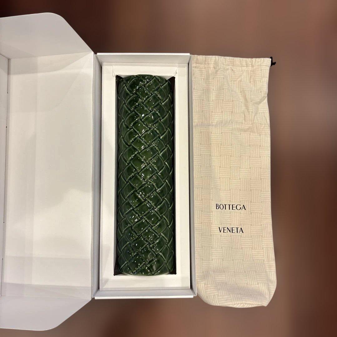 【非売品】Bottega Veneta グリーン　陶器　花瓶　フラワーベース
