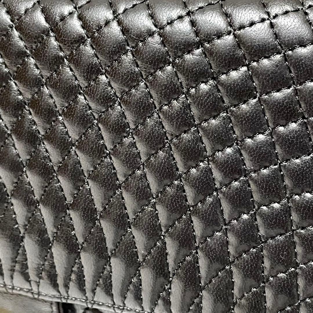 BALLY チェーンショルダーバッグ キルティング ターンロック レザー 黒