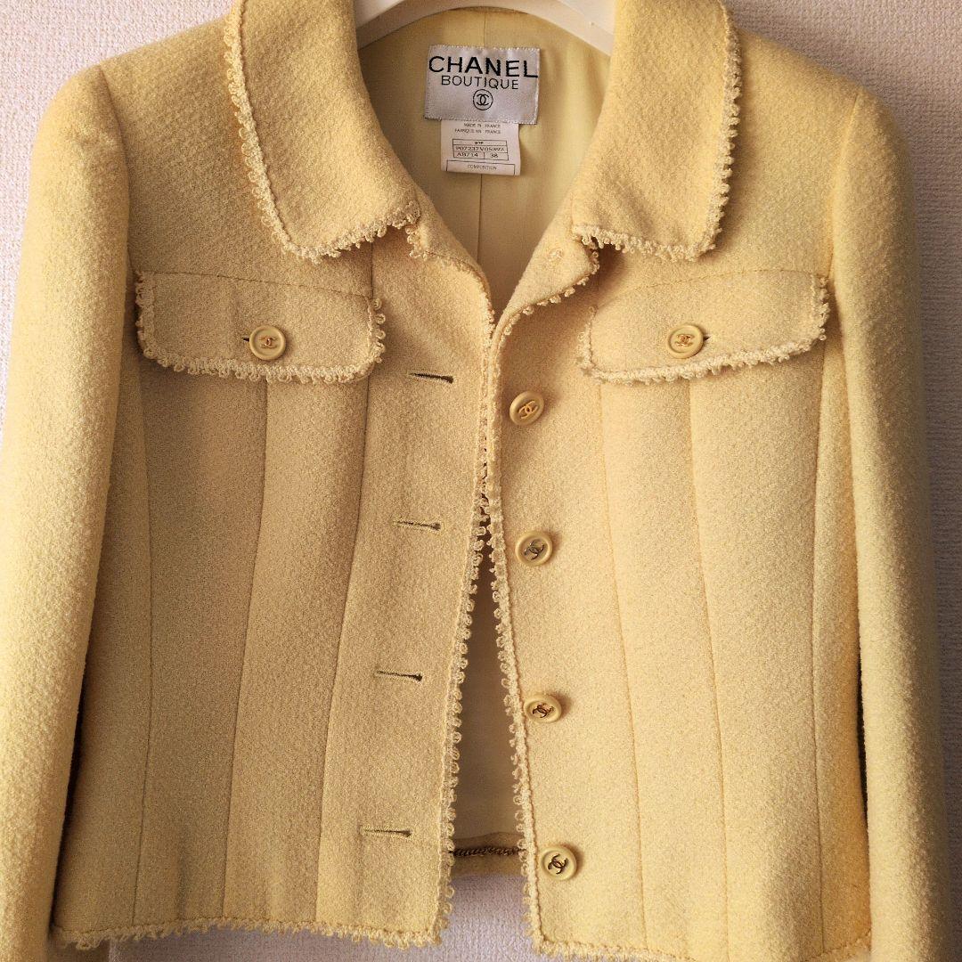 CHANEL テーラードジャケット イエロー