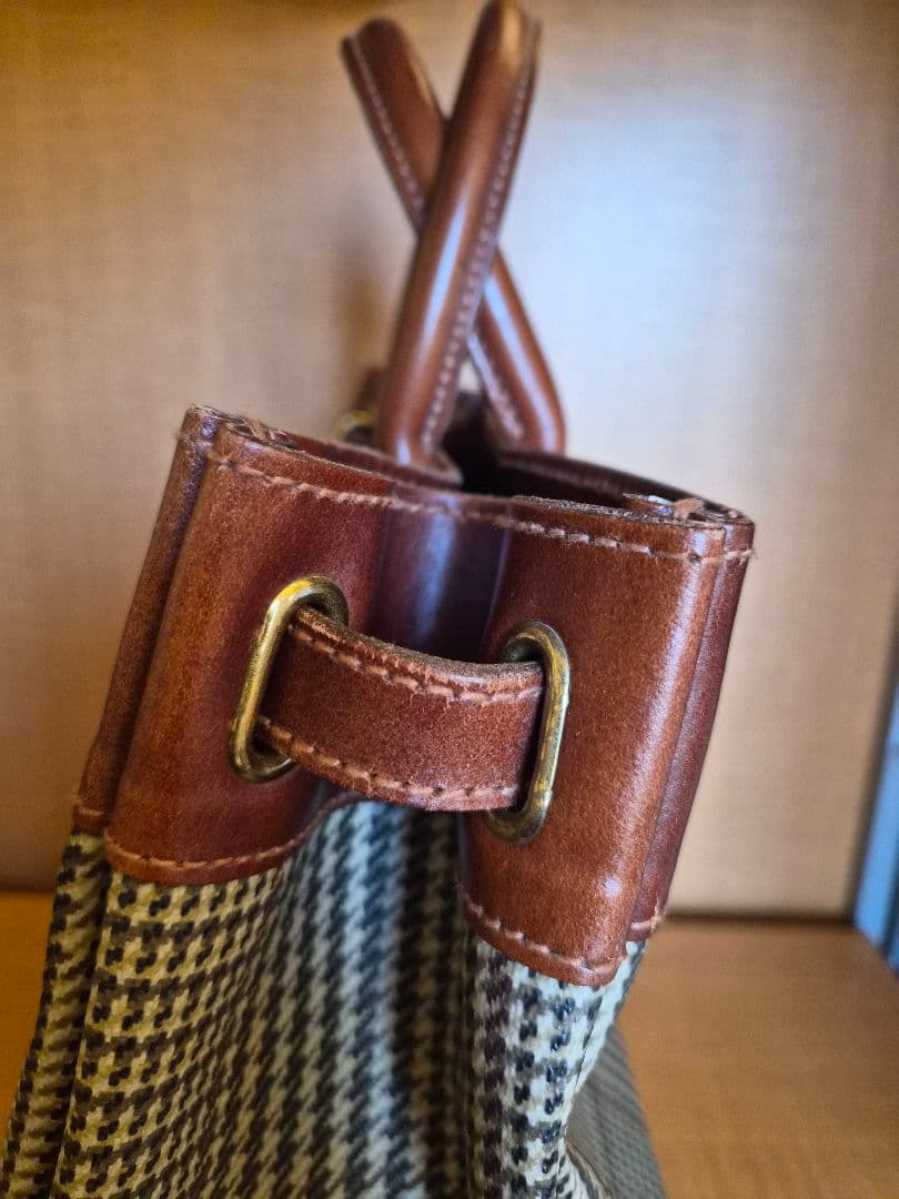 ポロ ラルフローレン　ハンドバッグ 千鳥柄 PVC　ヴィンテージ