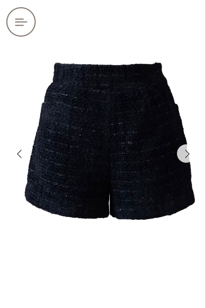 新品未使用✨Randy サイト完売品★黒ベロアツイードショートパンツ XS♡