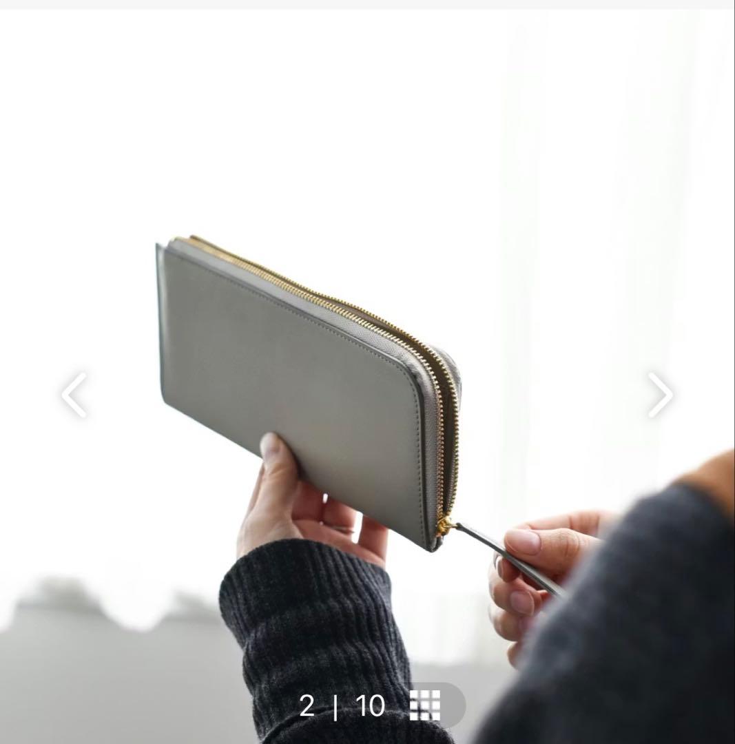 新品未使用★北欧暮らしの道具店「スリムに見えて収納上手」L字ファスナーの長財布