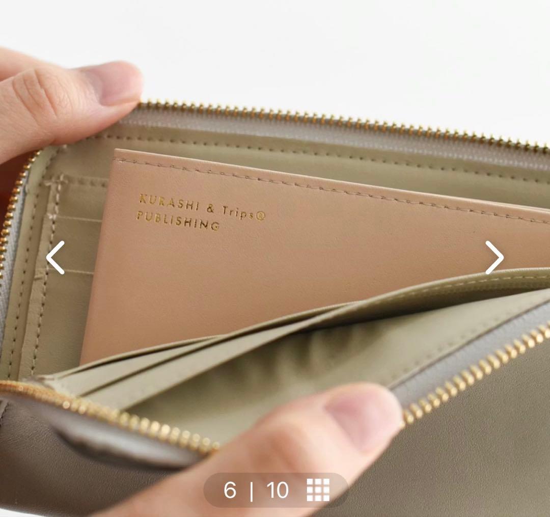 新品未使用★北欧暮らしの道具店「スリムに見えて収納上手」L字ファスナーの長財布
