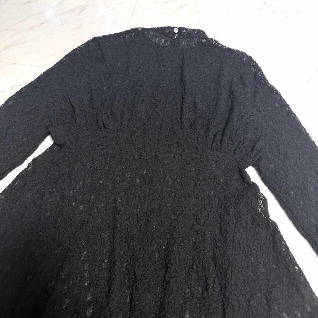 【美品】完売品✨️アニュアンス ヴィンテージ レース ドレス ロング 黒 美ライン