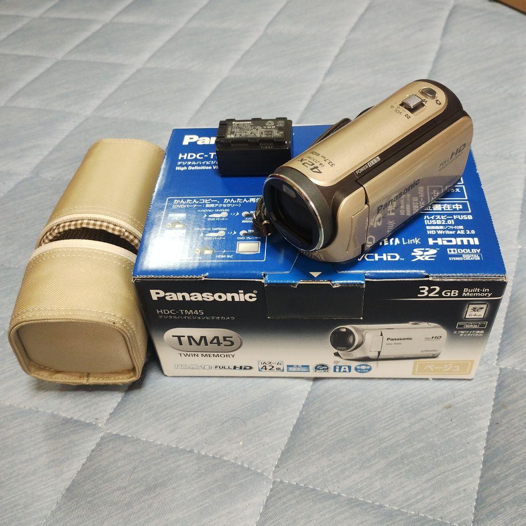 【オマケ付けました】Panasonic HDC-TM45 ベージュ 専用ポーチ付