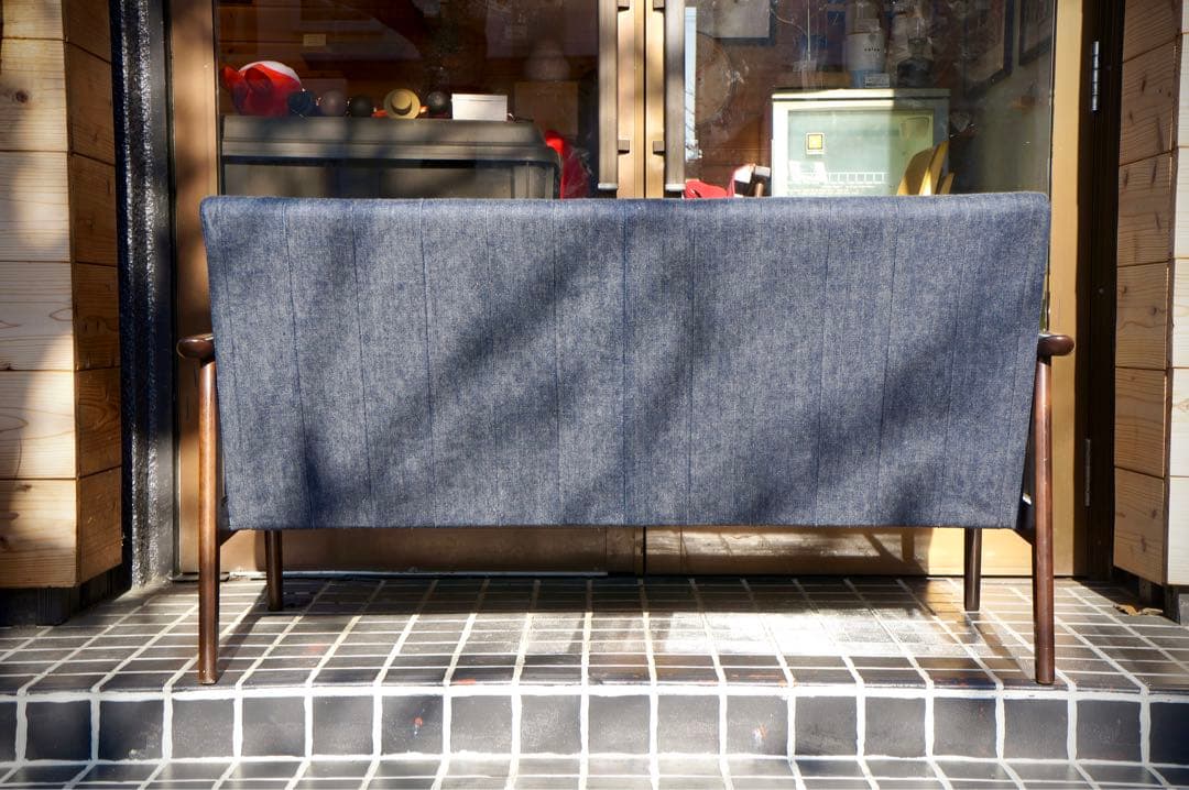 【カリモク60】 Kチェア デニムソファ 岡山産セルビッチデニムリメイクモデル