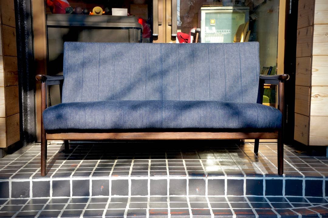 【カリモク60】 Kチェア デニムソファ 岡山産セルビッチデニムリメイクモデル