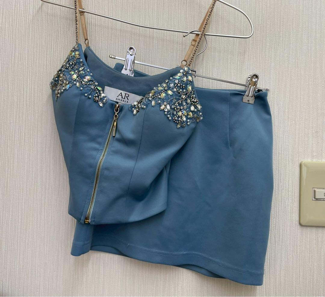 Angel R エンジェルアール　ビーズ装飾付きミニドレス　セットアップ　XS