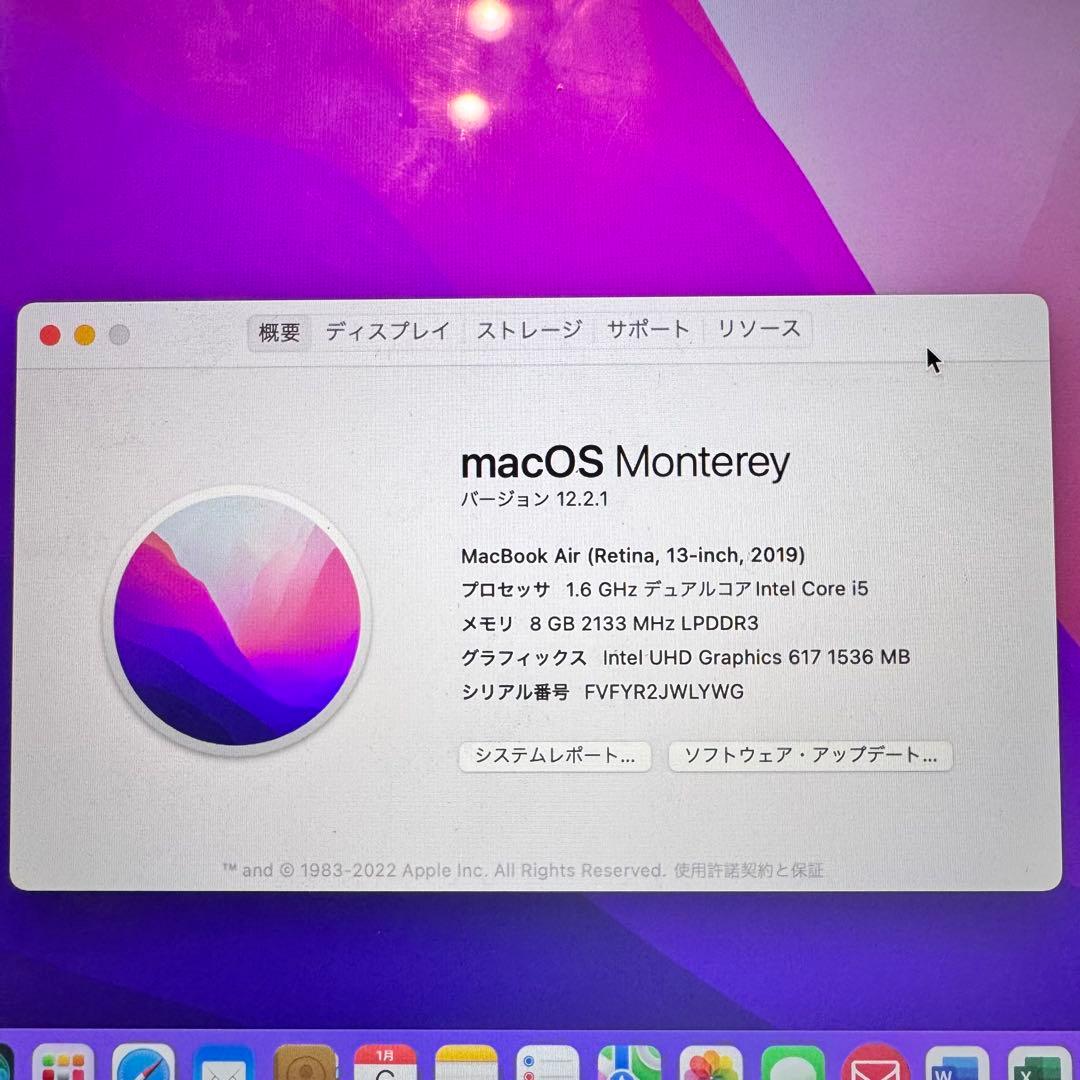 【美品】Apple MacBook Air 2018 13.3 inch