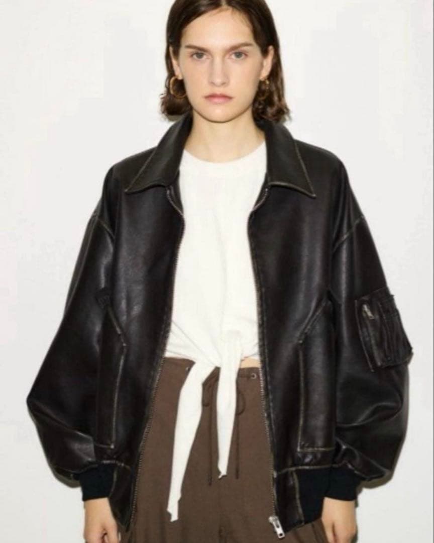 SLY レザーブルゾン