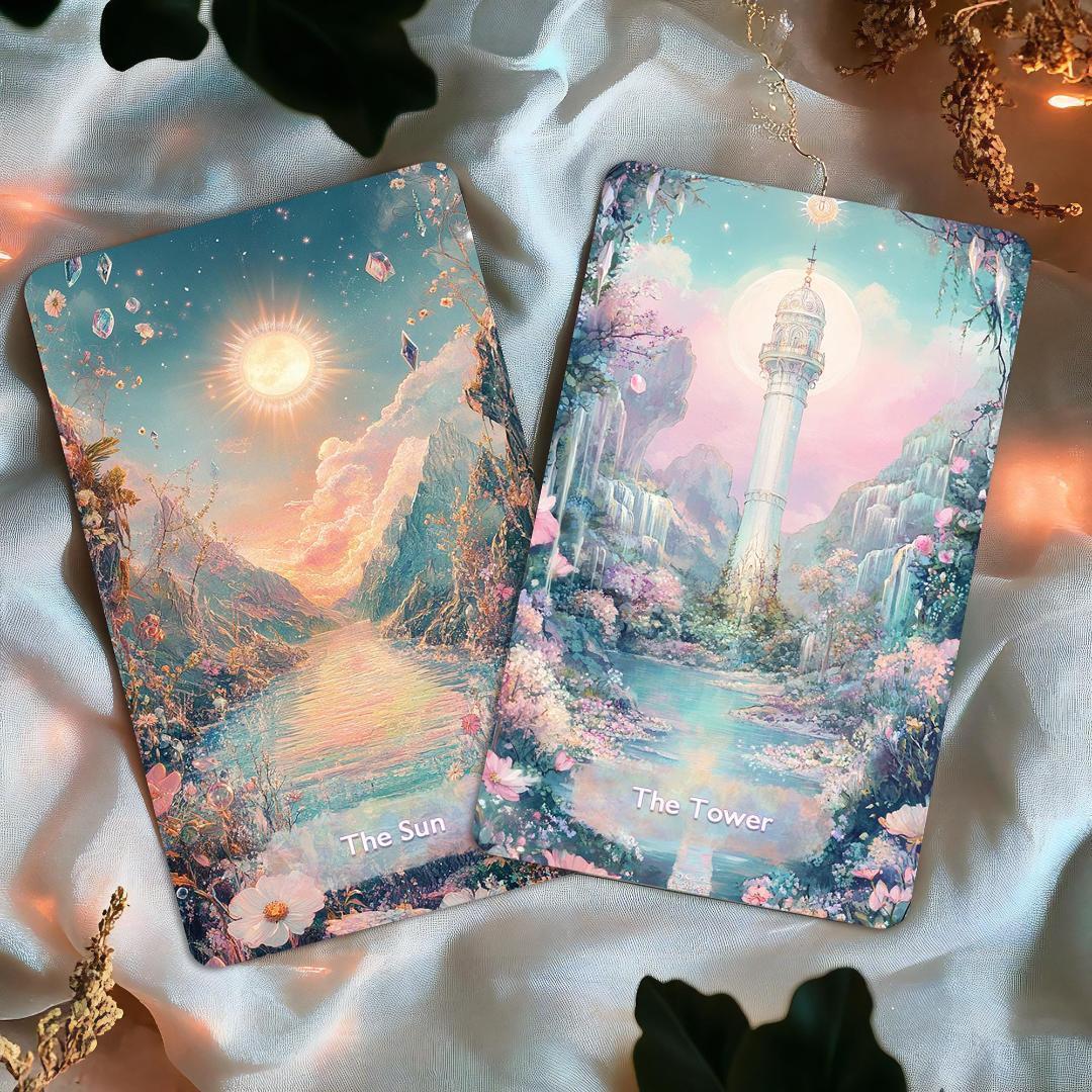 希少✨金縁ver入荷1点のみ✨超美麗イラスト✨神秘的な異世界ファンタジータロット