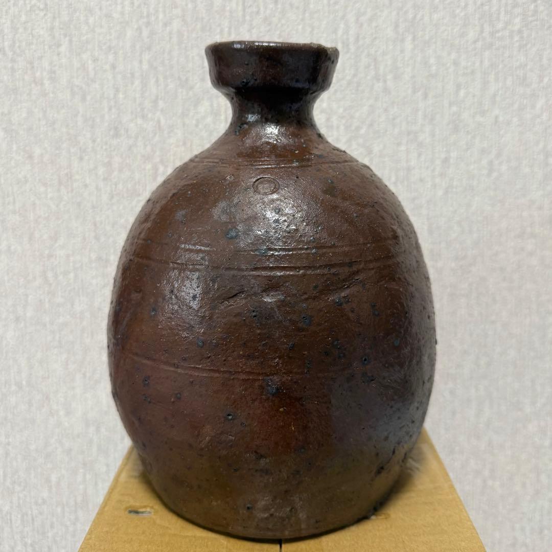 能野焼 種子島焼 徳利 花生 江戸時代 苗代川焼 黒薩摩 黒もん 古美術 民藝