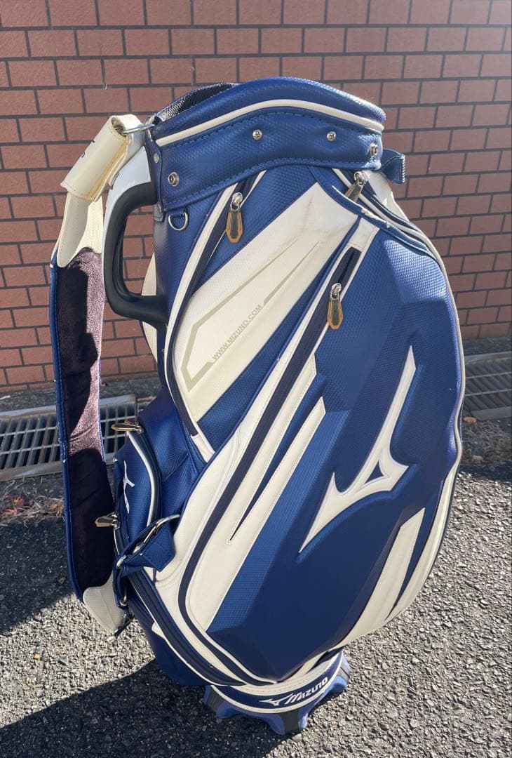 Mizuno キャディバッグ ネイビー/ホワイト　ツアーモデル