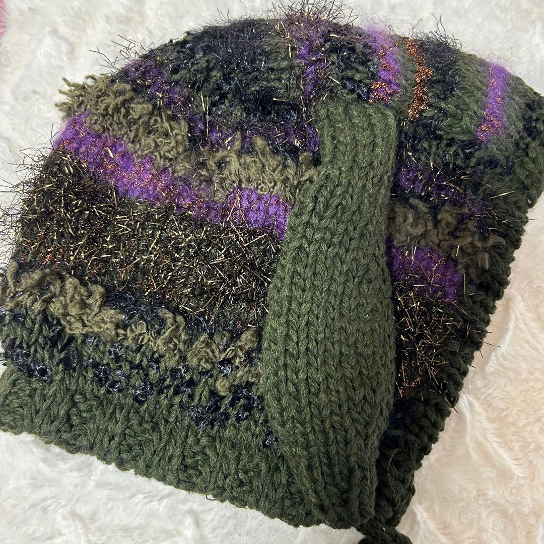 rurumu: 縷縷夢兎 うさ耳ニット帽 カーキ