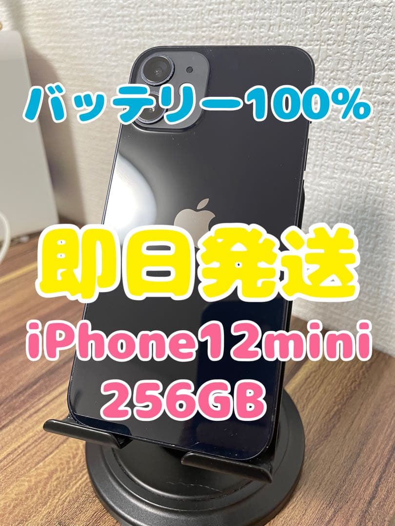 M5【即日発送】バッテリー100%iPhone12mini ブラック256GB