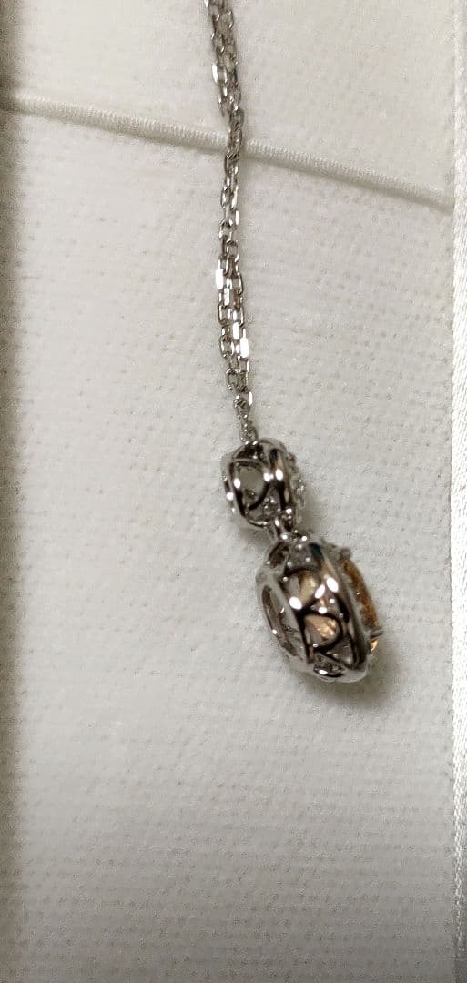 R インペリアルトパーズ　ダイヤモンド　ネックレス