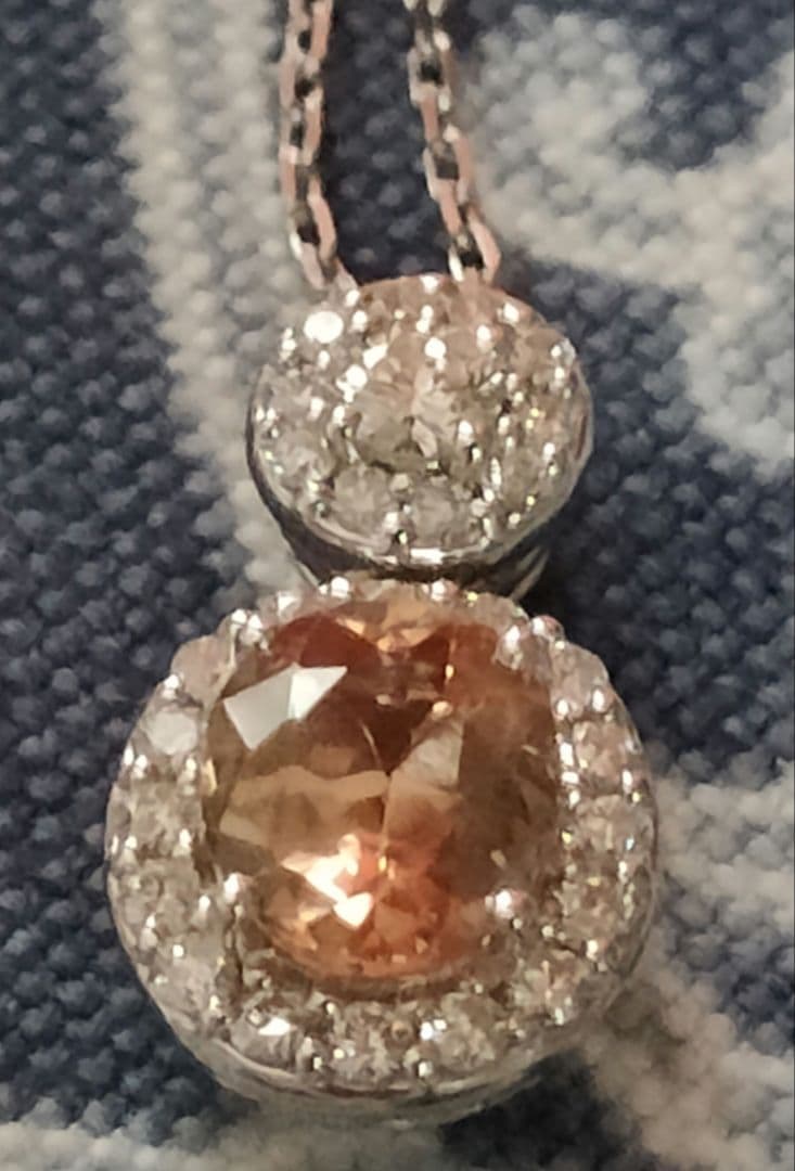 R インペリアルトパーズ　ダイヤモンド　ネックレス