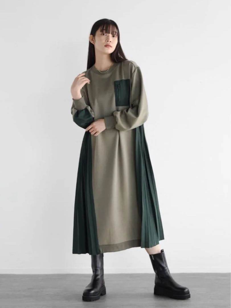 撫子◆定価15000円◆新品タグ付◆ヤマダヤ◆プリーツドッキングワンピース