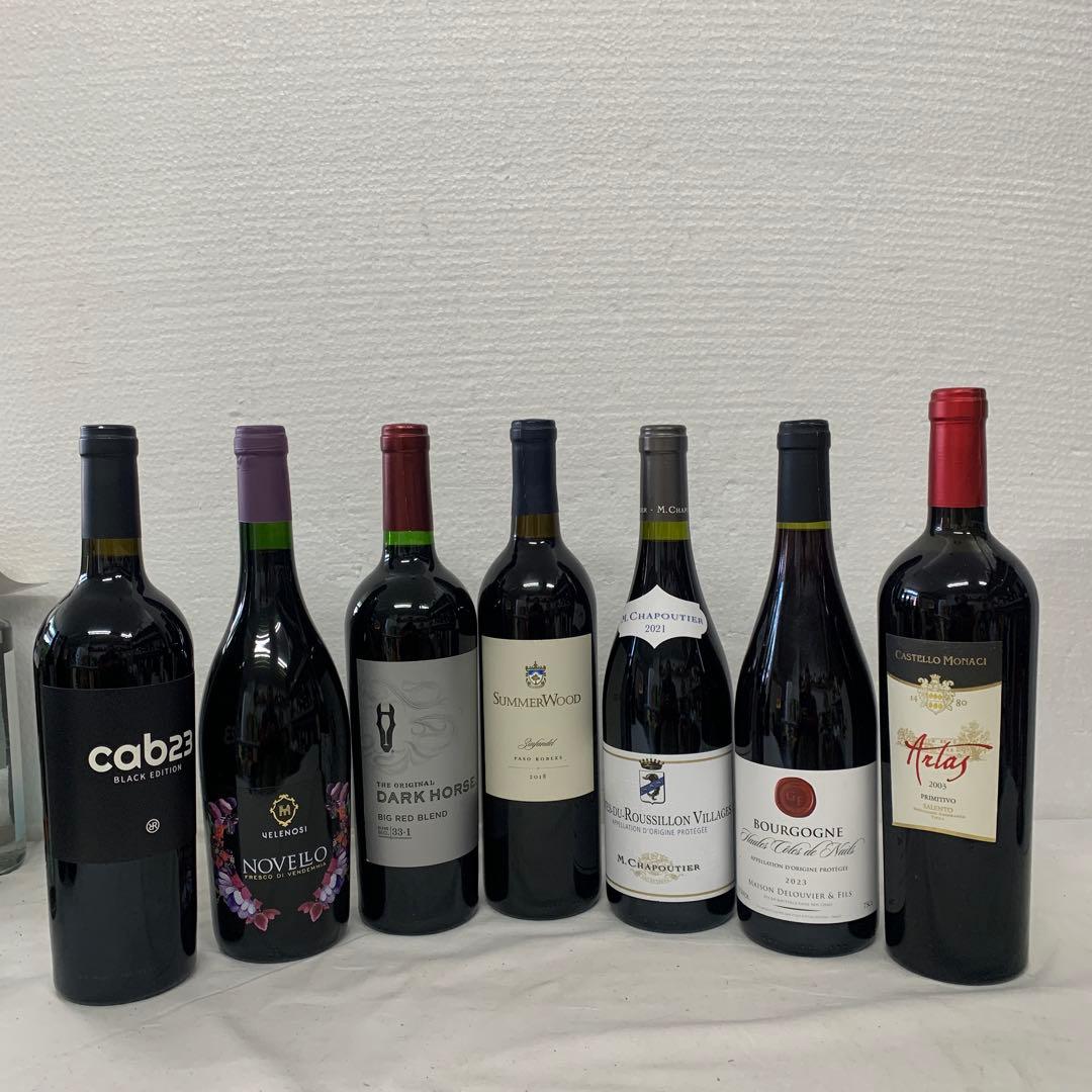 【特選ワイン　7本セット】アメリカ　イタリア　フランス　熟成赤ワイン　750ml