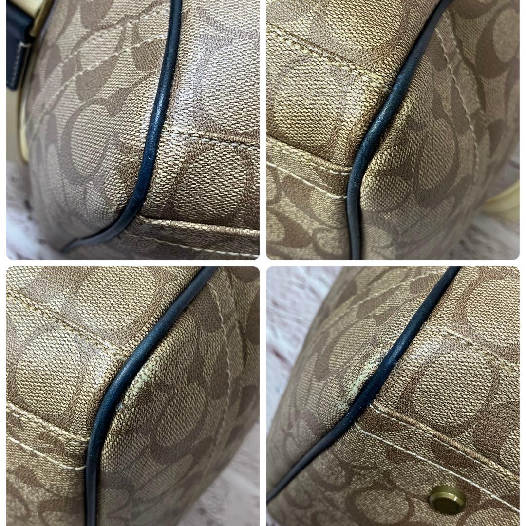 COACH コーチ ボストンバッグ PVC 2way チャーム付き 大容量 旅行