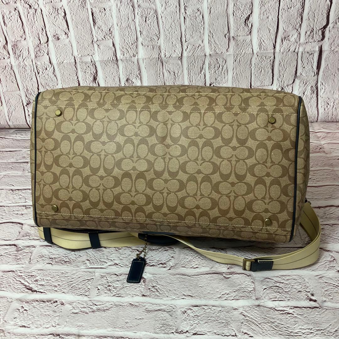 COACH コーチ ボストンバッグ PVC 2way チャーム付き 大容量 旅行