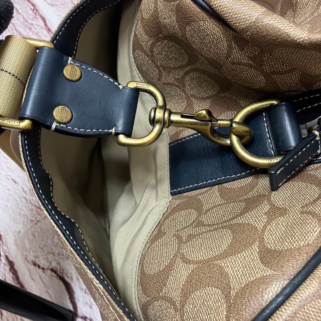 COACH コーチ ボストンバッグ PVC 2way チャーム付き 大容量 旅行