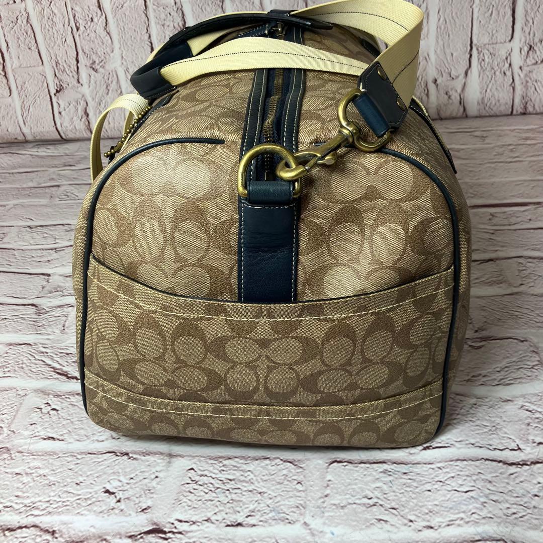 COACH コーチ ボストンバッグ PVC 2way チャーム付き 大容量 旅行