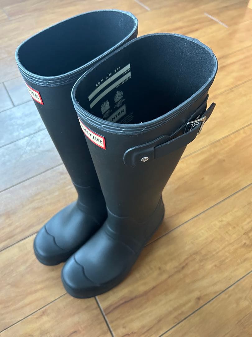 HUNTER ブラック レインブーツ UK6