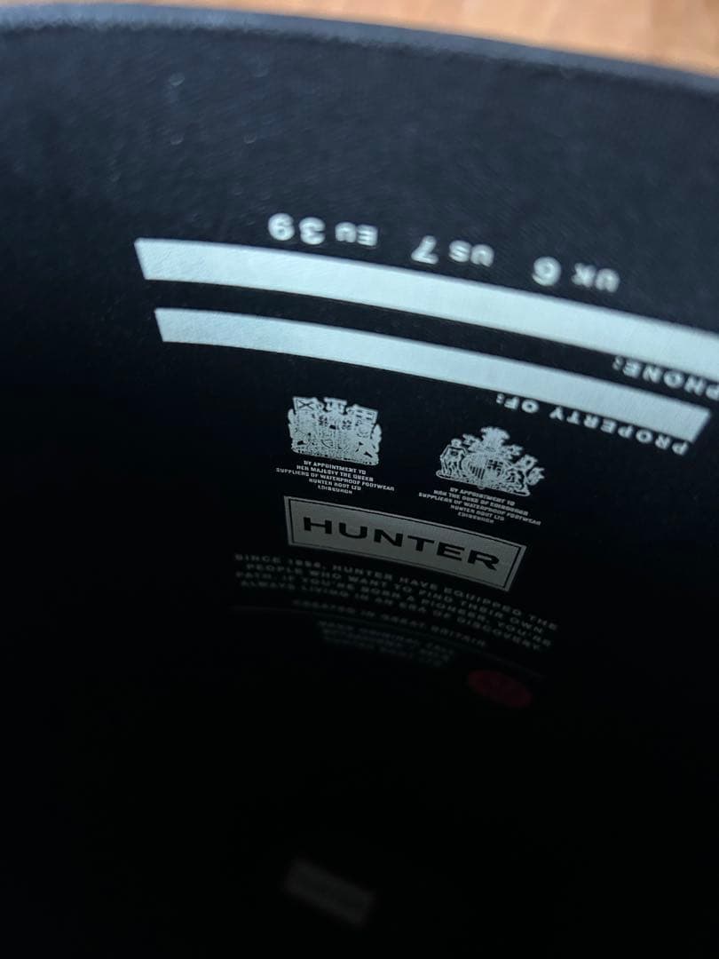 HUNTER ブラック レインブーツ UK6