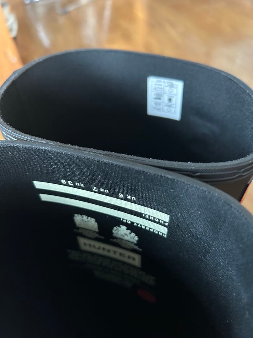 HUNTER ブラック レインブーツ UK6