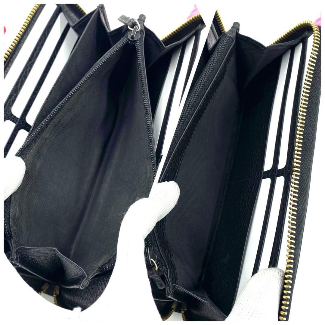 GUCCI◎グッチ ラウンドファスナー ジッピーウォレット ブラック 長財布 黒