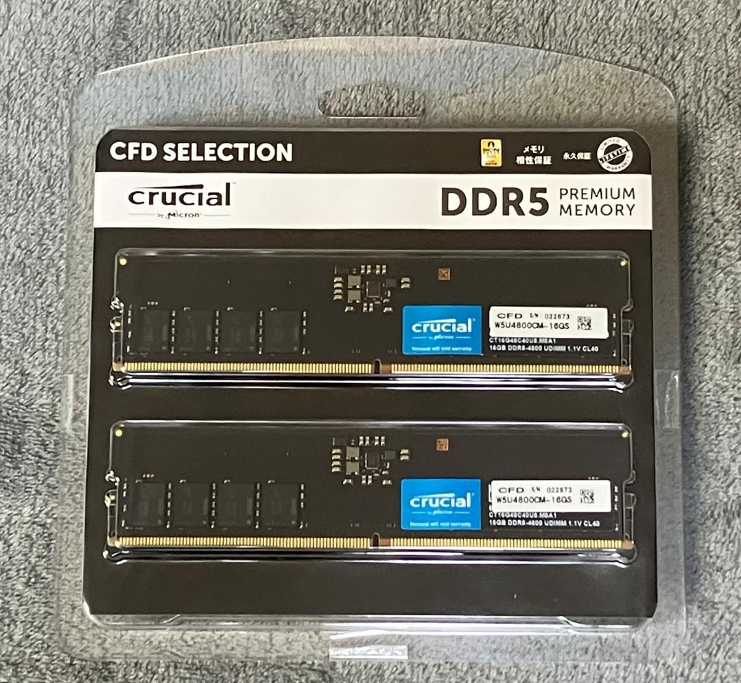 新品未開封 Crucial DDR5-4800 PC5-38400 16GB2枚