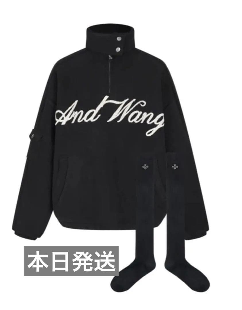 トップス andwang Fluffy Fleece Set Black