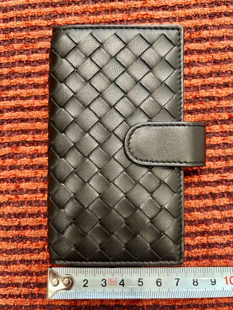 ブラックレザー編み込みキーケース