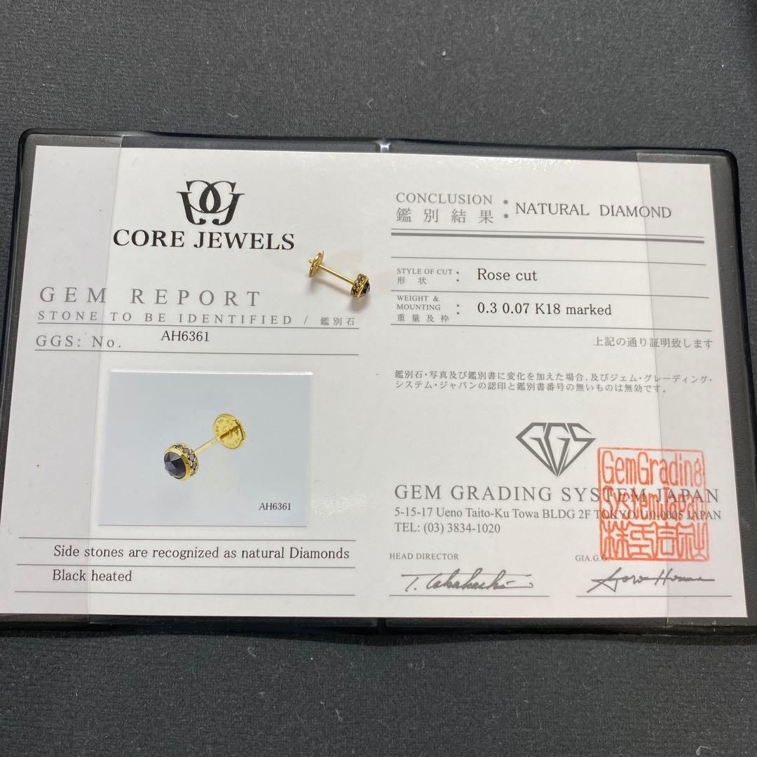 kenny❗️CORE JEWELSブラックダイヤピアス(片耳用) K18