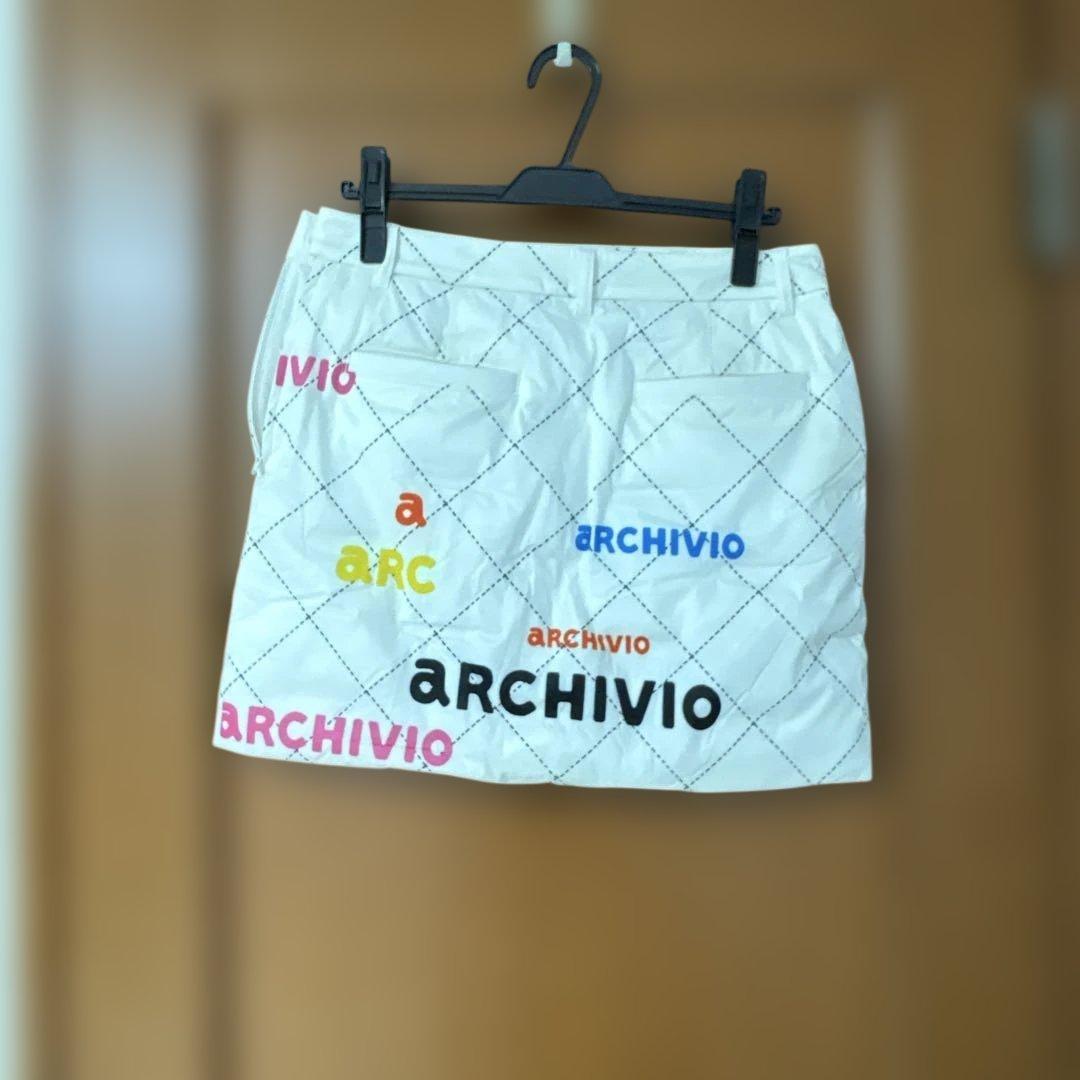 ARCHIVIO ロゴプリントスカート ホワイト