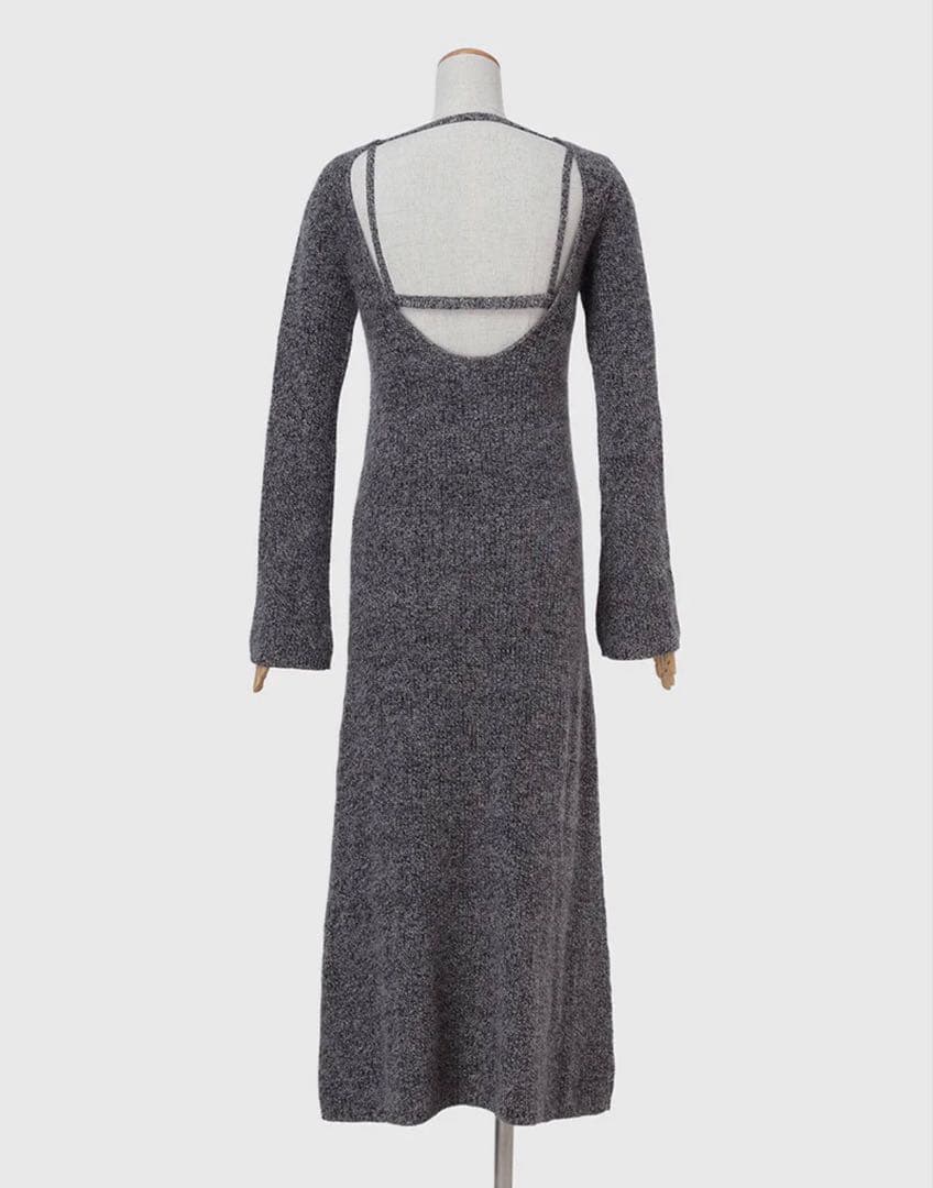 【2025新品未使用】アニュアンス完売品バックオープンレイヤーニットワンピース