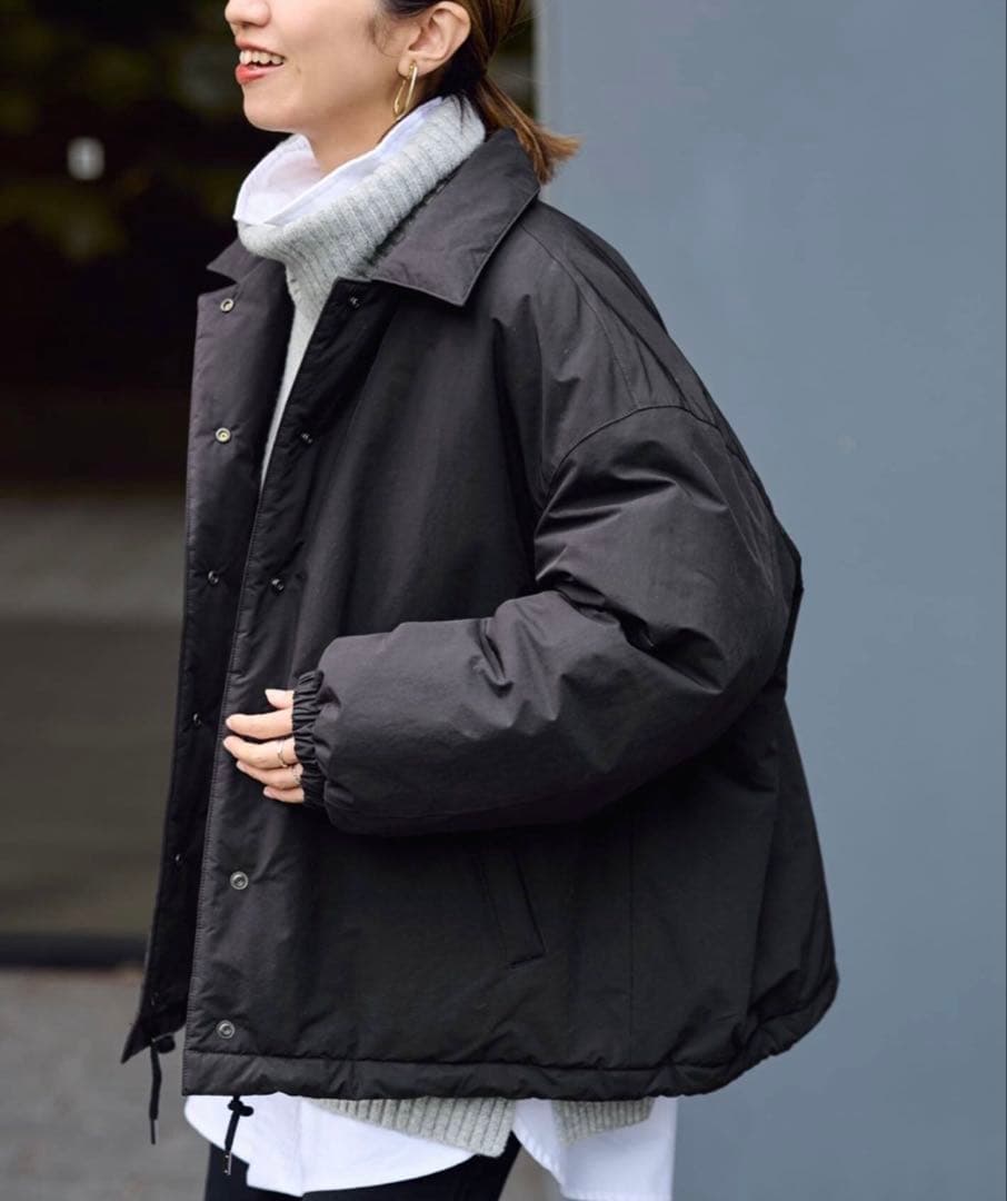 【美品】今期 FRAMeWORK 撥水防風ポンチョコート 38 黒