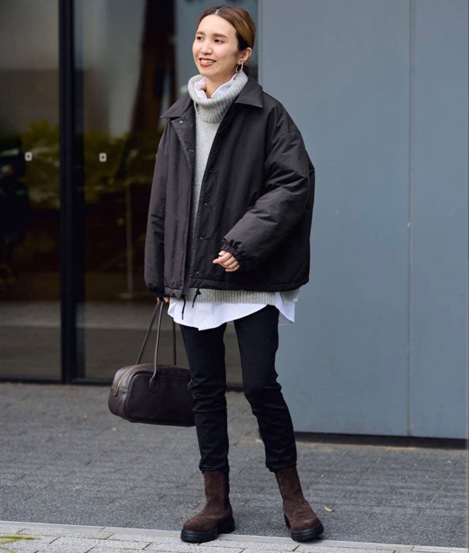 【美品】今期 FRAMeWORK 撥水防風ポンチョコート 38 黒