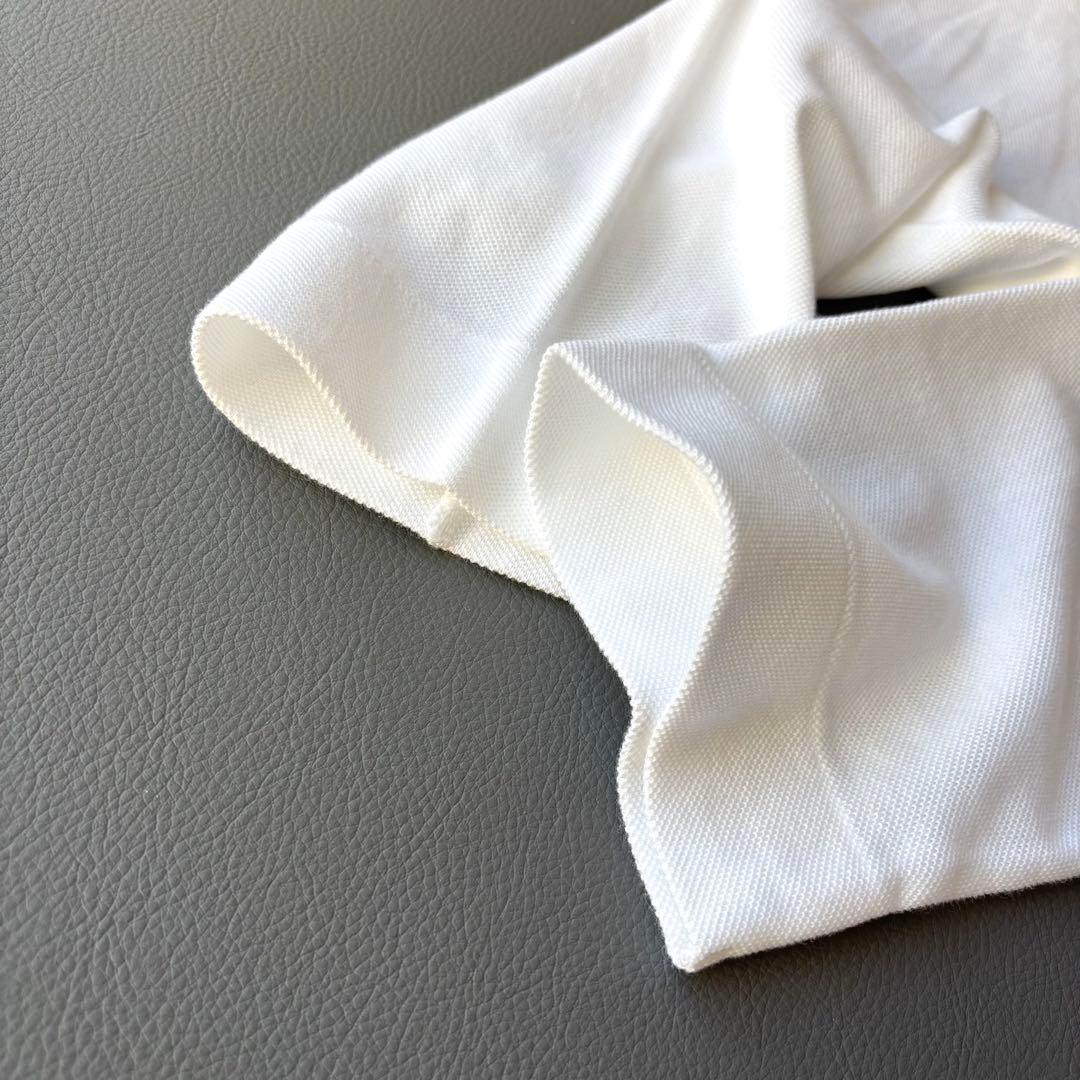 タグ付き✨45R スーピマカノコの33色四角ポロ　R刺繍　パールホワイト　2