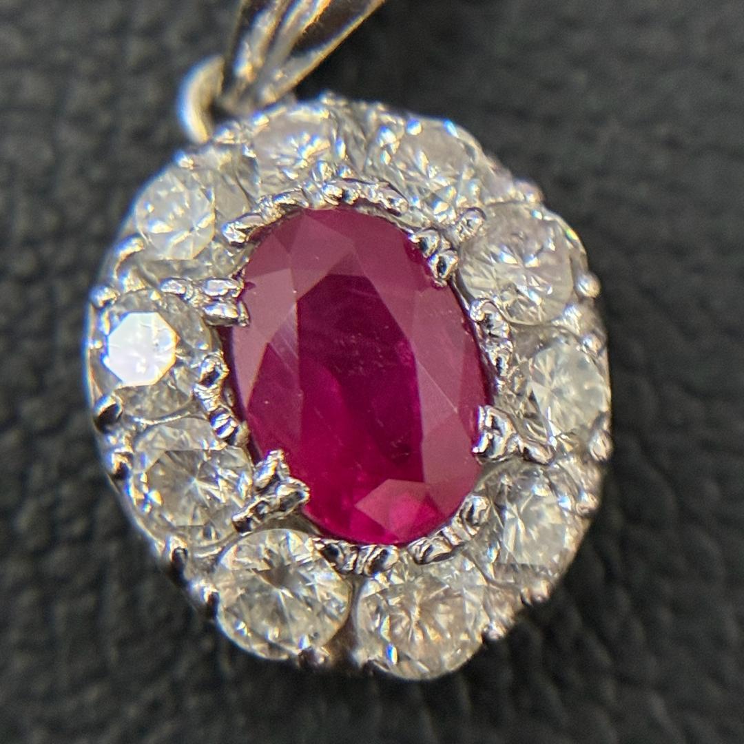 Pt900 ルビー＆ダイヤモンド ペンダント