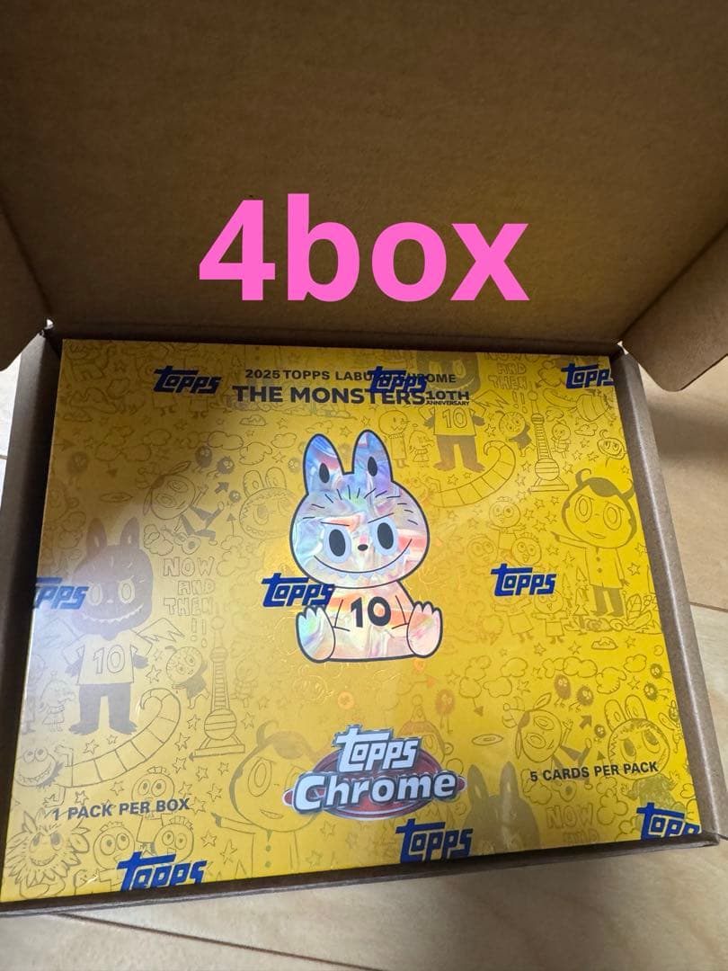 未開封2025 topps chrome labubu 10th ボック4box