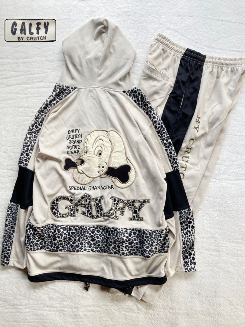 GALFY by CRUTCH 異素材　切替　レオパード柄 パーカーセットアップ